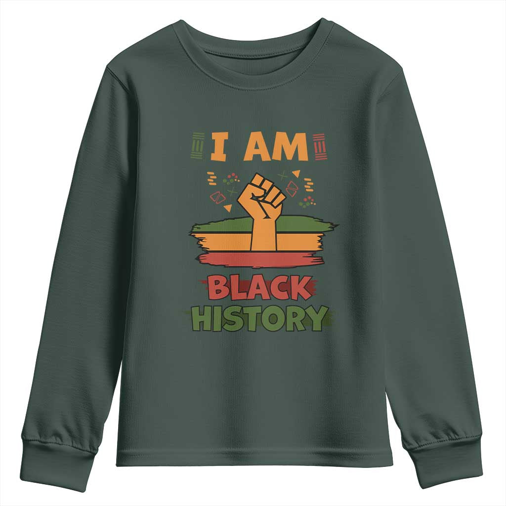 I Am Black History Youth Long Sleeve Shirt African American Pride Celebration Month