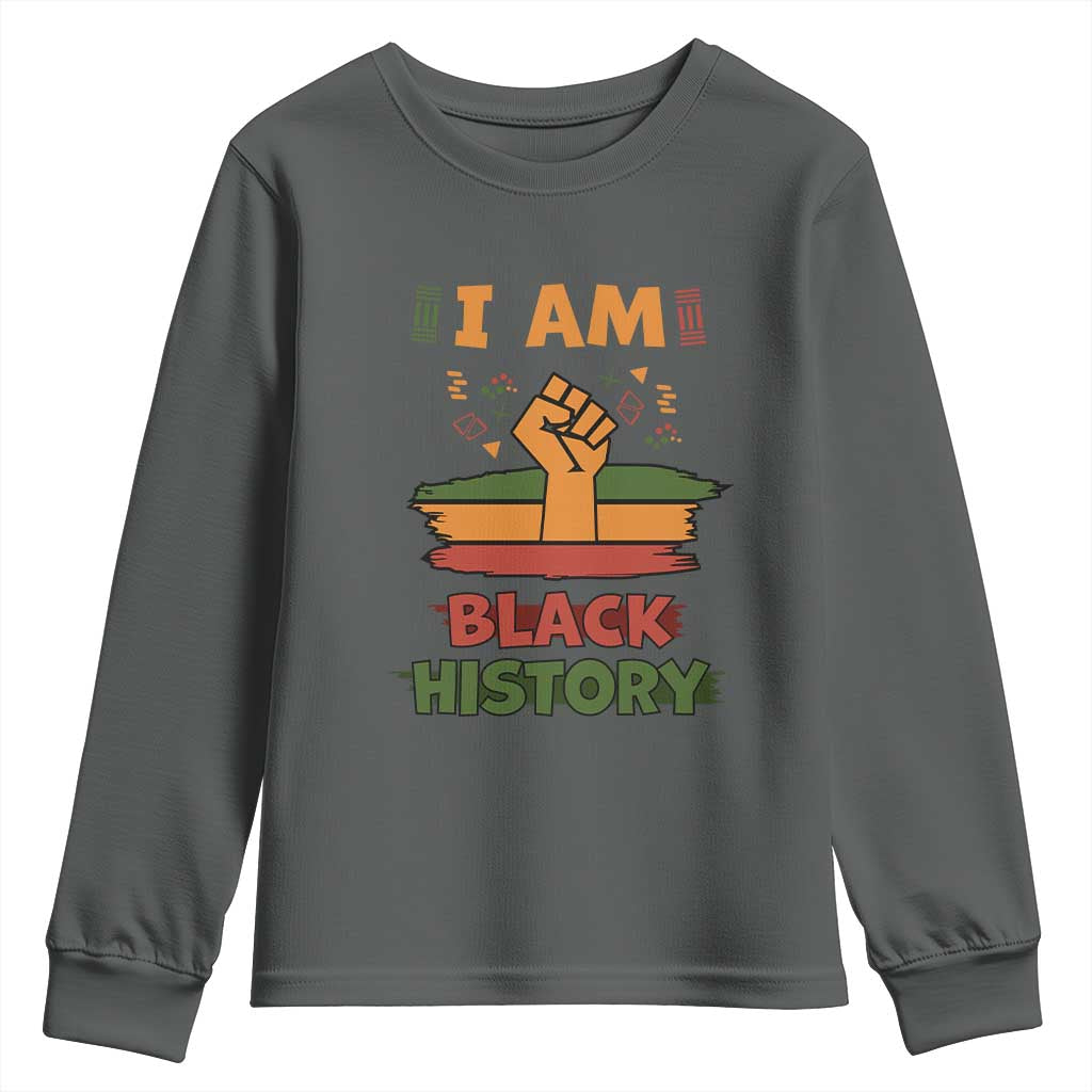 I Am Black History Youth Long Sleeve Shirt African American Pride Celebration Month