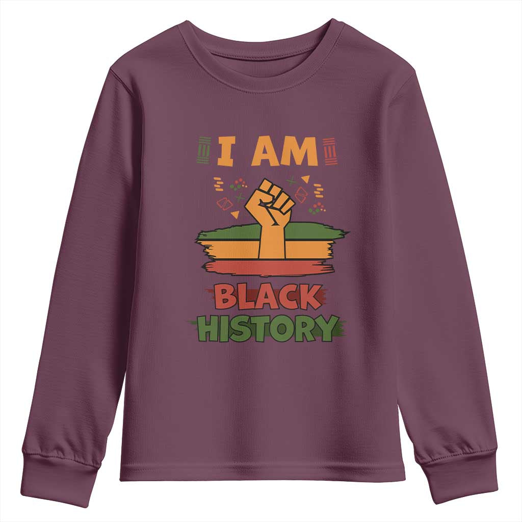 I Am Black History Youth Long Sleeve Shirt African American Pride Celebration Month