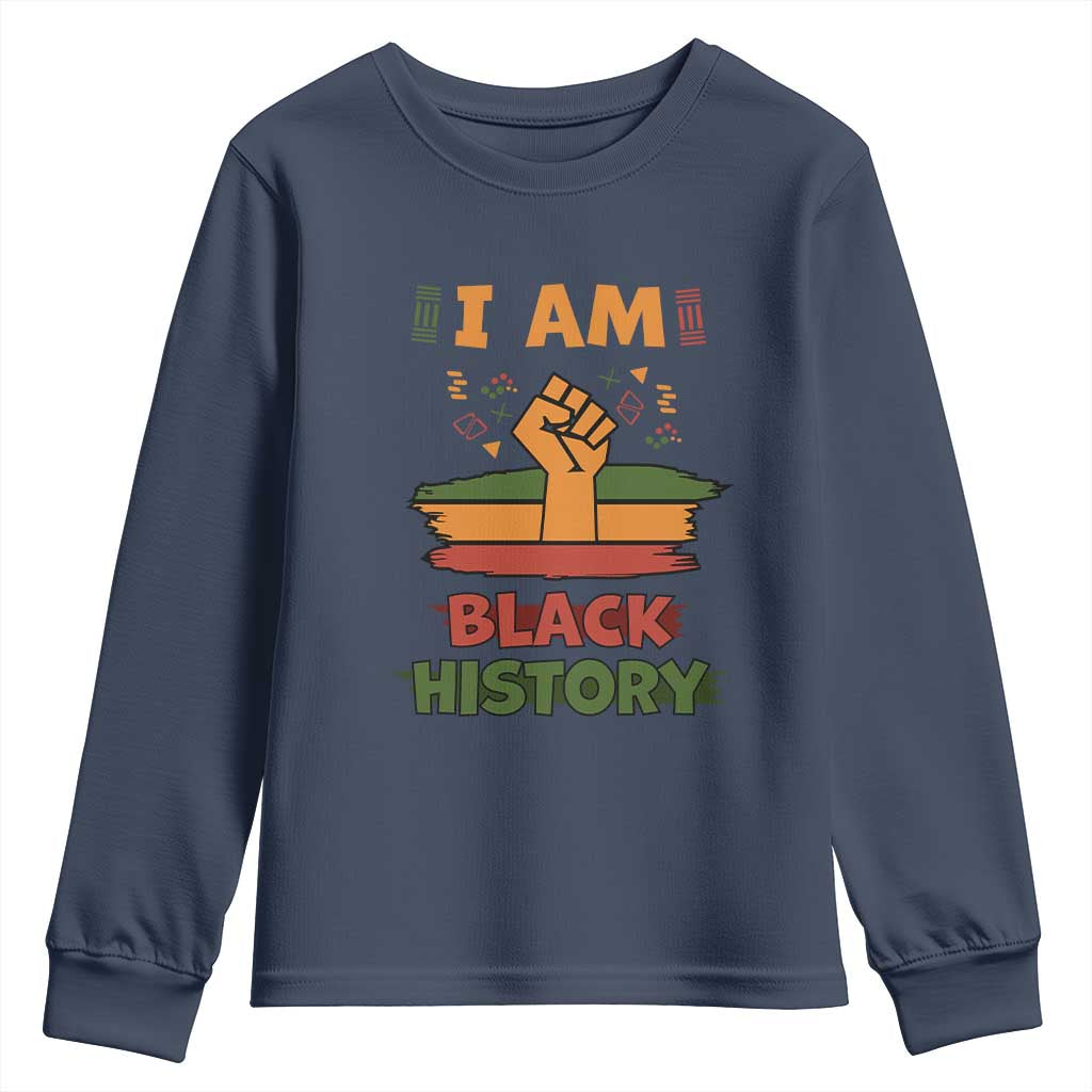 I Am Black History Youth Long Sleeve Shirt African American Pride Celebration Month