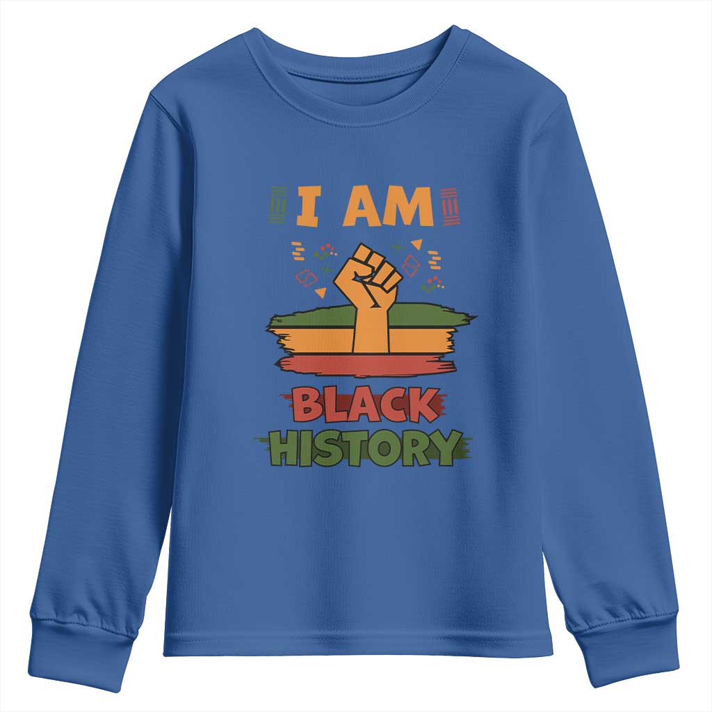 I Am Black History Youth Long Sleeve Shirt African American Pride Celebration Month