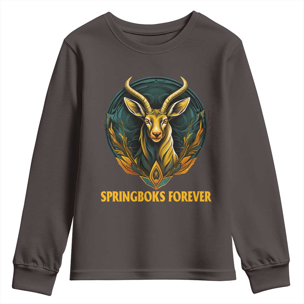 South Africa Rugby Springboks Youth Long Sleeve Shirt Forever Stronger Together Go Bokke