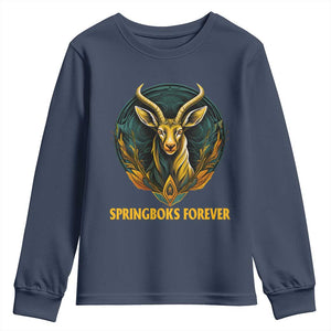 South Africa Rugby Springboks Youth Long Sleeve Shirt Forever Stronger Together Go Bokke