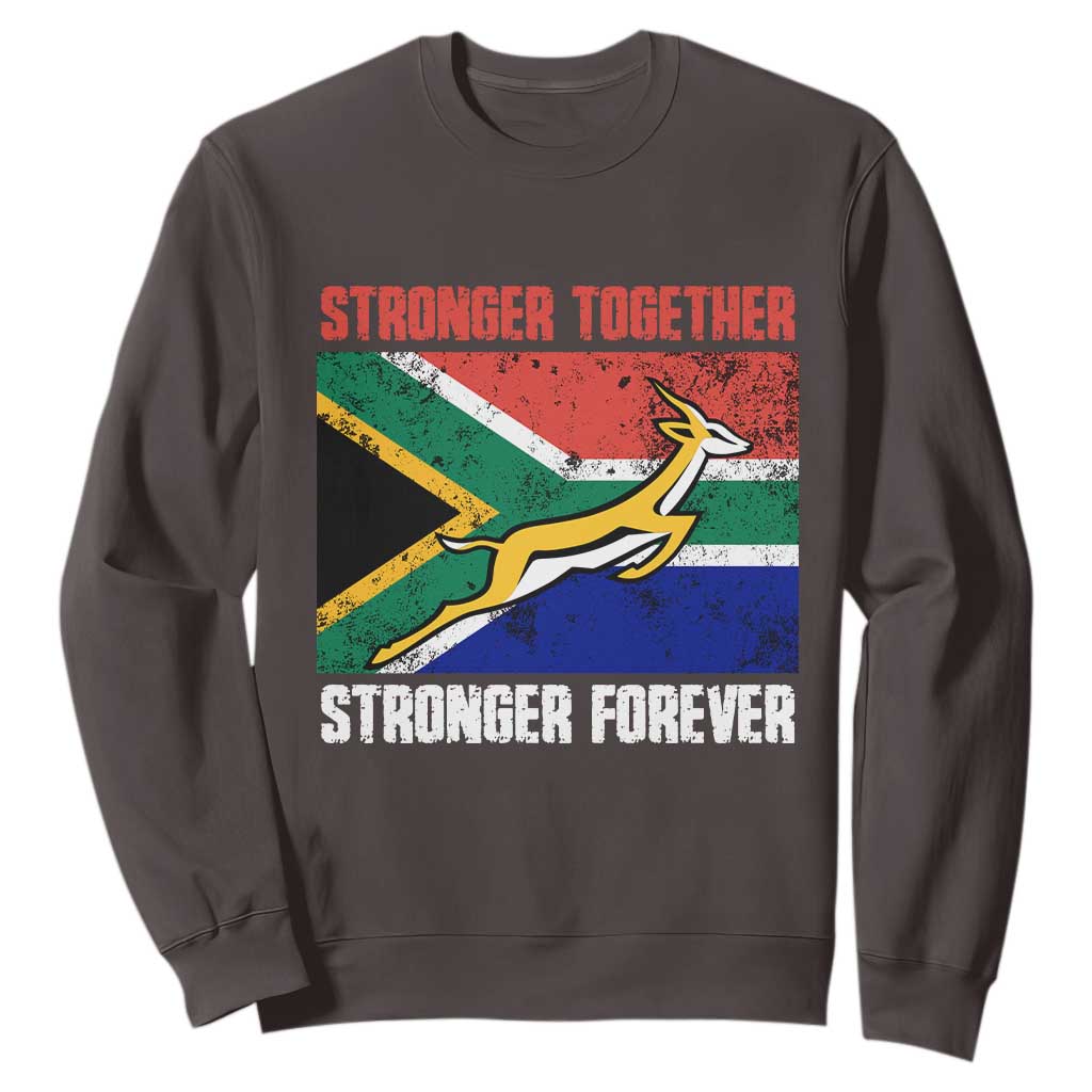 South Africa Rugby Springboks Sweatshirt Stronger Together Stronger Forever Go Bokke