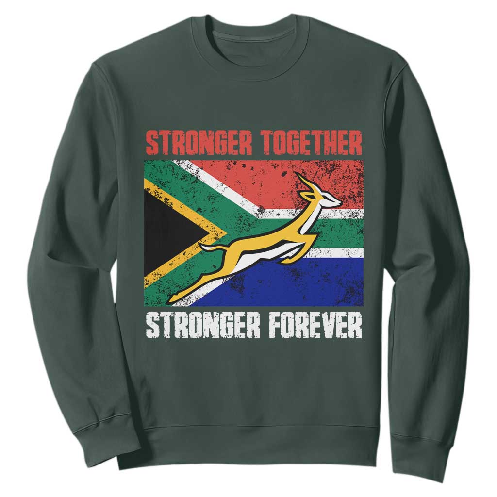 South Africa Rugby Springboks Sweatshirt Stronger Together Stronger Forever Go Bokke