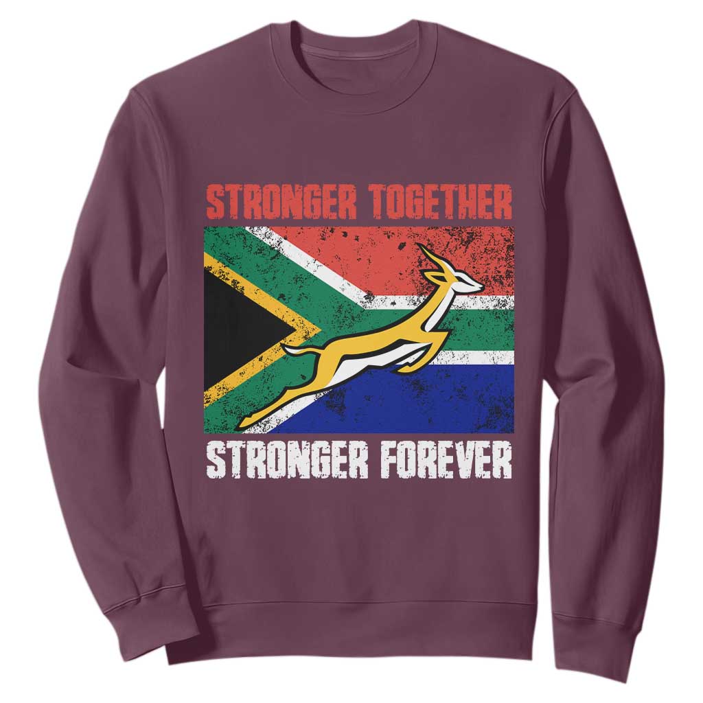 South Africa Rugby Springboks Sweatshirt Stronger Together Stronger Forever Go Bokke