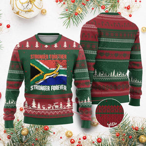 South Africa Rugby Springboks Knit Sweatshirt Stronger Together Stronger Forever Go Bokke