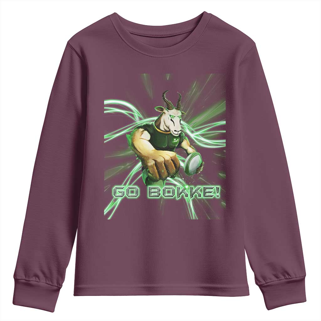 South Africa Rugby Springboks Youth Long Sleeve Shirt Go Bokke Forever Stronger Together