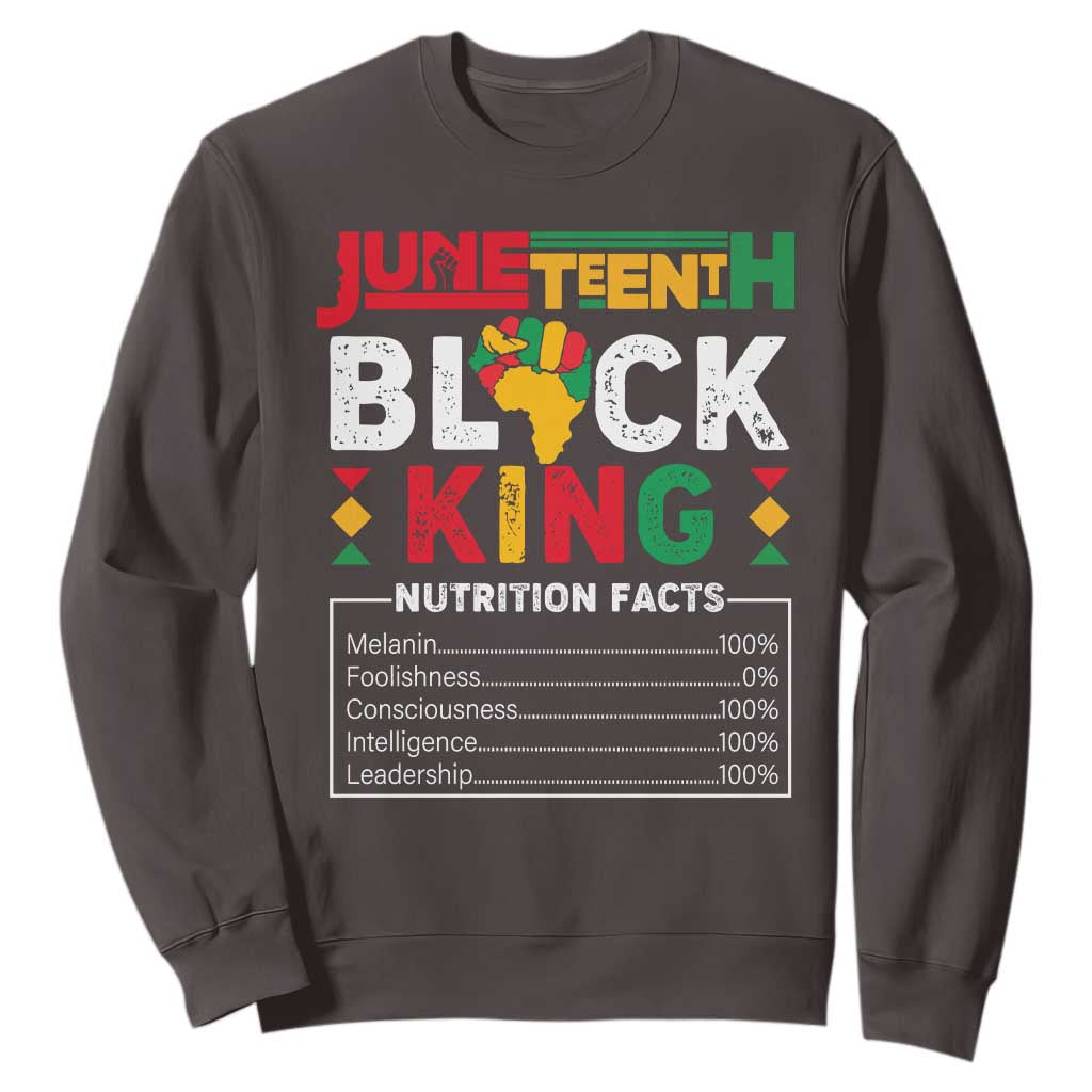 Funny Black King Nutrition Facts Sweatshirt African American