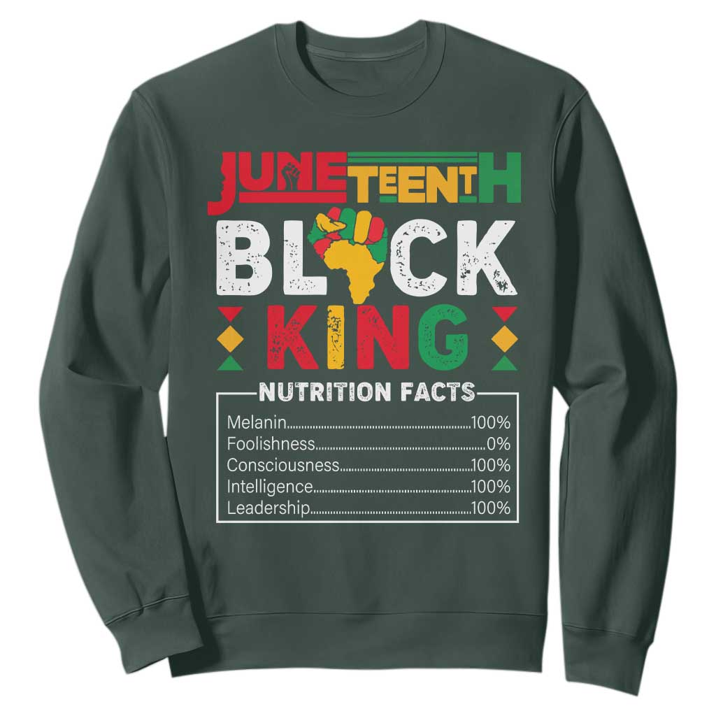 Funny Black King Nutrition Facts Sweatshirt African American