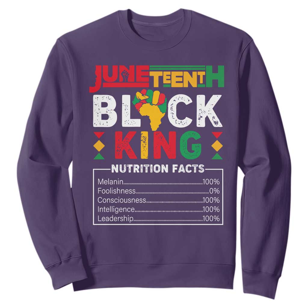 Funny Black King Nutrition Facts Sweatshirt African American