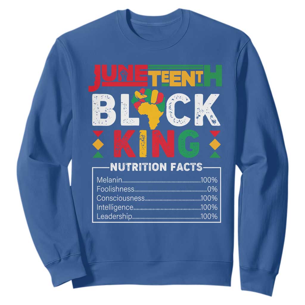 Funny Black King Nutrition Facts Sweatshirt African American