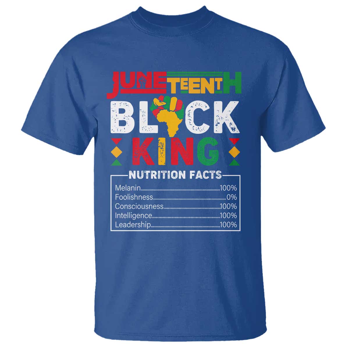 Funny Black King Nutrition Facts T Shirt African American