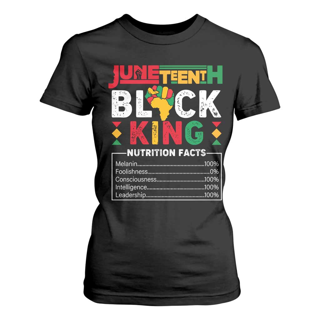 Funny Black King Nutrition Facts T Shirt For Women African American