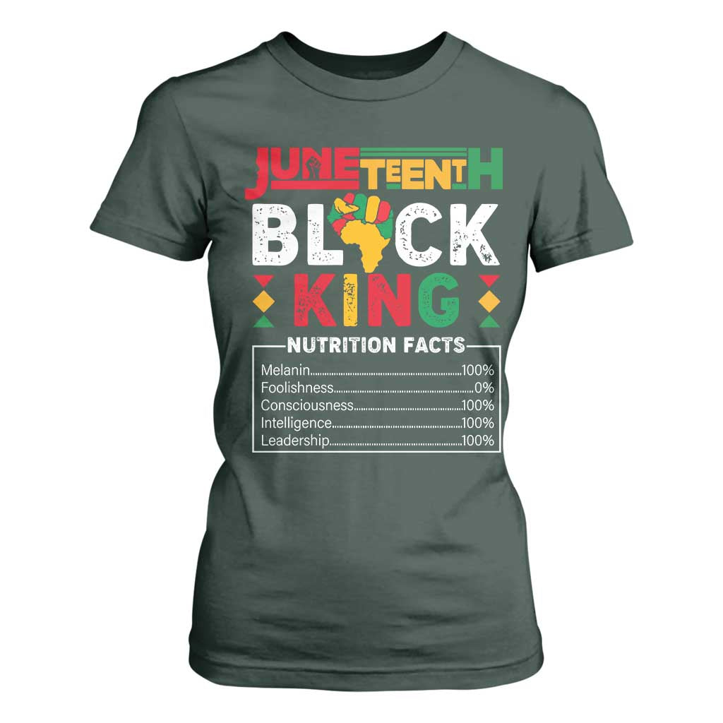 Funny Black King Nutrition Facts T Shirt For Women African American