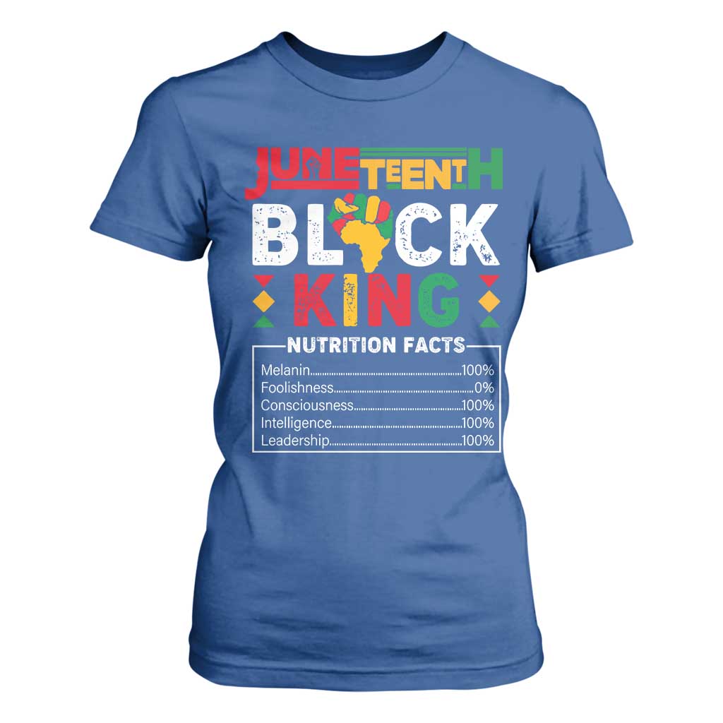 Funny Black King Nutrition Facts T Shirt For Women African American