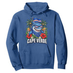 Cape Verde Cool Blue Shark Tropical Graphic Hoodie Cabo Verde Paradise Verdean Soccer Football Fans