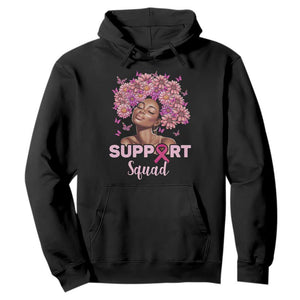 Breast Cancer Awareness Hoodie Black Afro Woman Support Squad Pink Ribbon Sunflower