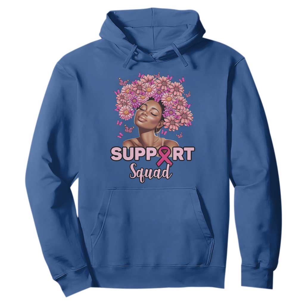Breast Cancer Awareness Hoodie Black Afro Woman Support Squad Pink Ribbon Sunflower