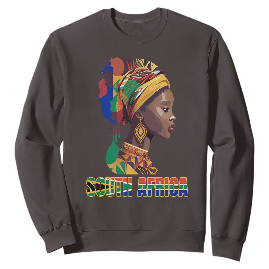 South Africa Pride Sweatshirt Black African Woman