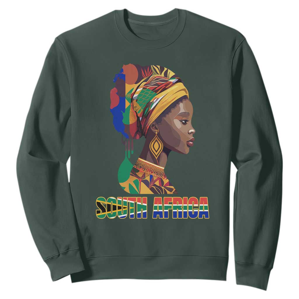 South Africa Pride Sweatshirt Black African Woman
