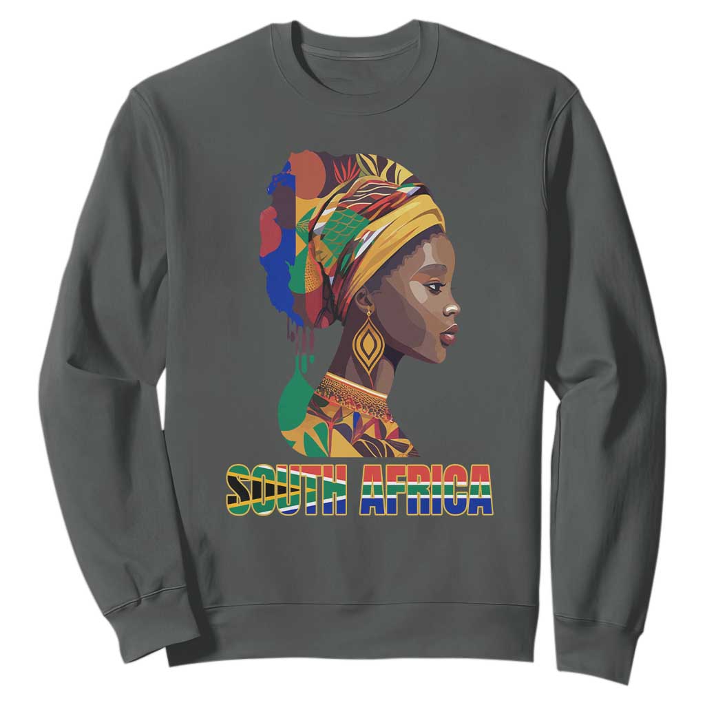 South Africa Pride Sweatshirt Black African Woman