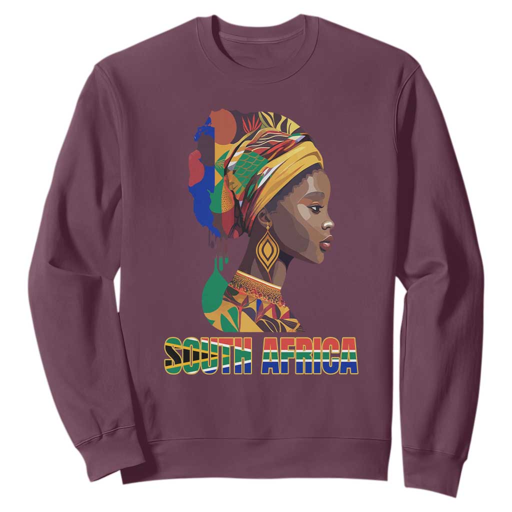 South Africa Pride Sweatshirt Black African Woman