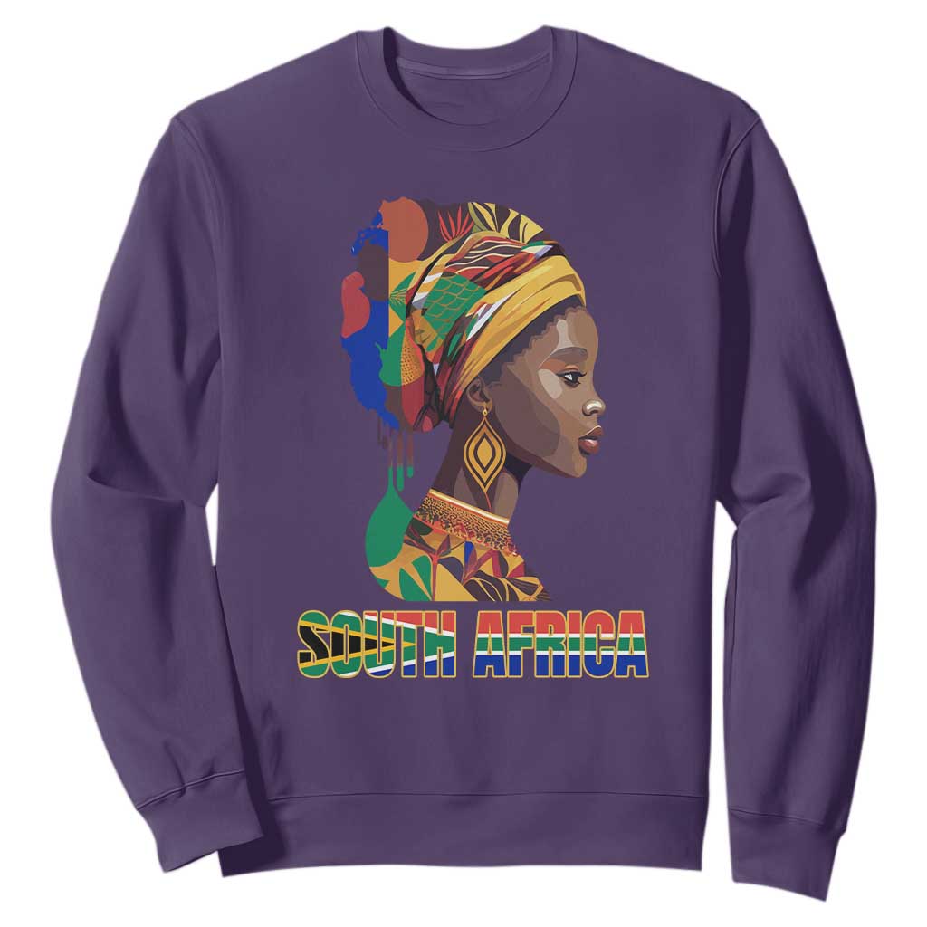 South Africa Pride Sweatshirt Black African Woman