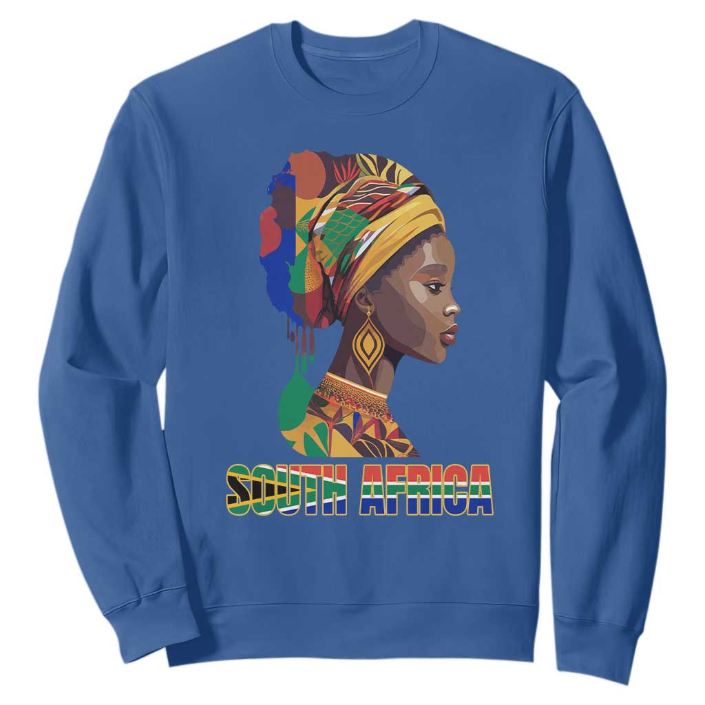 South Africa Pride Sweatshirt Black African Woman