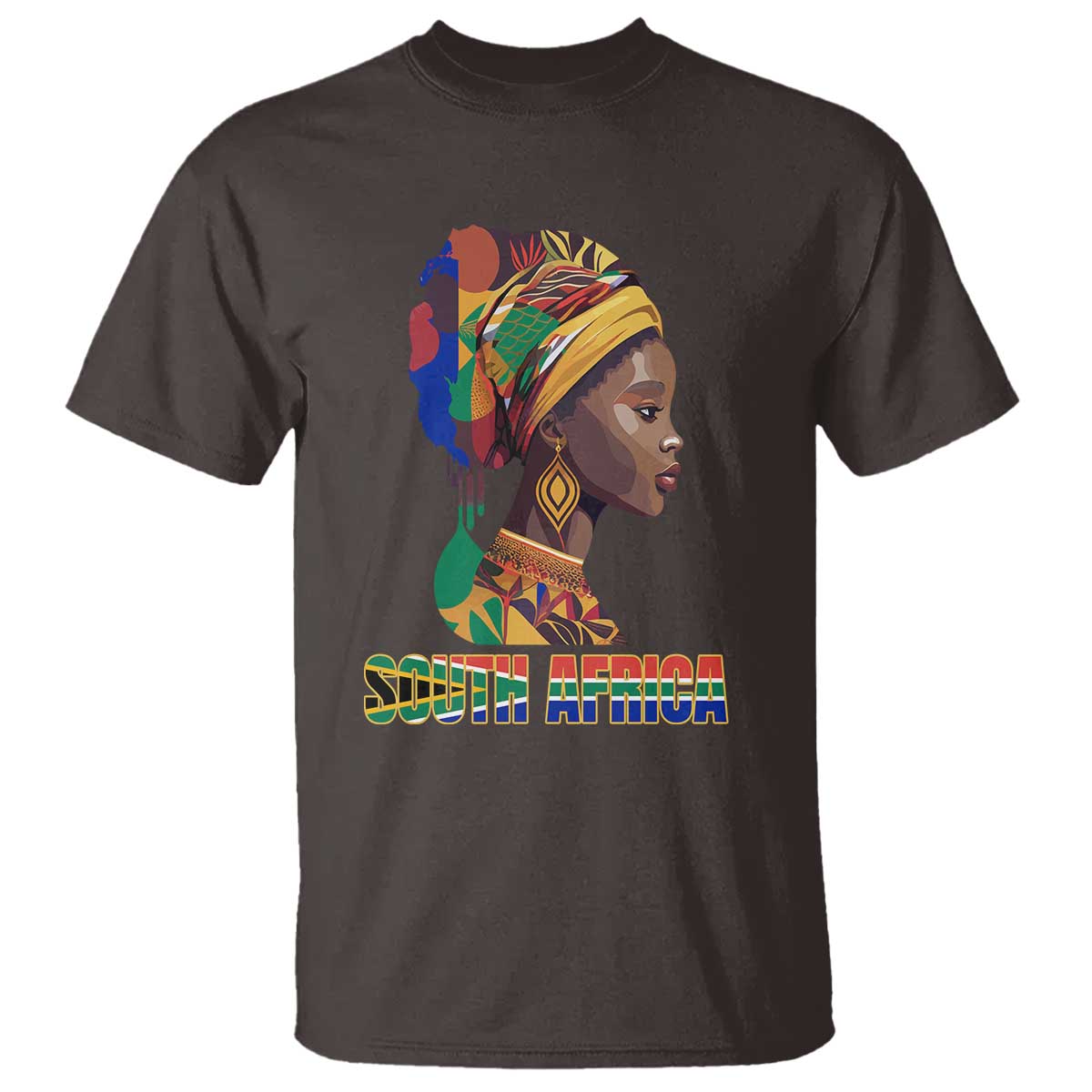South Africa Pride T Shirt Black African Woman