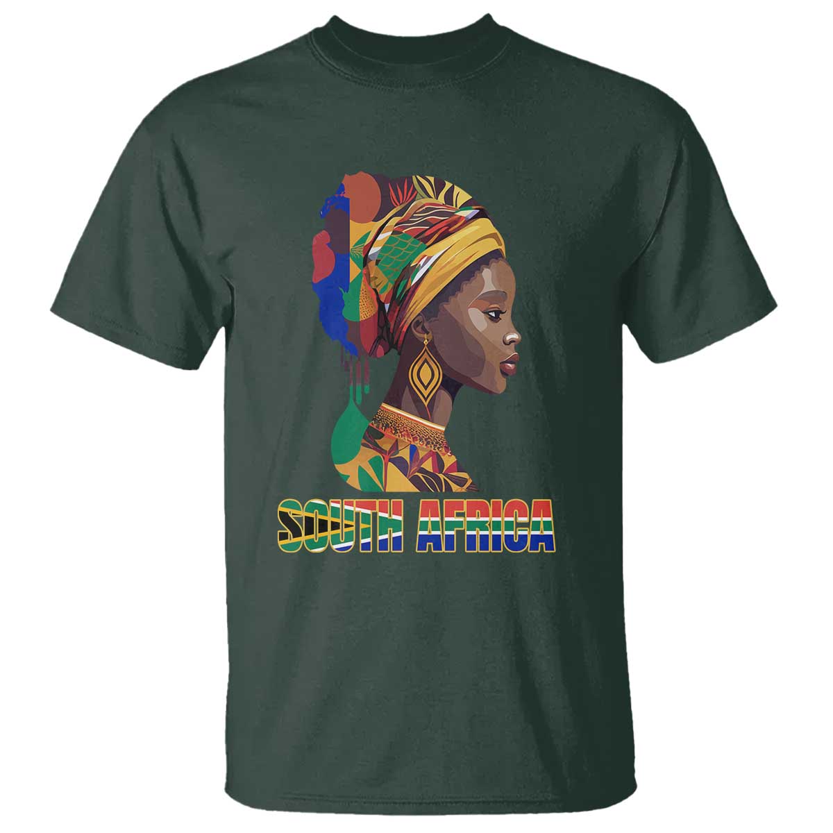 South Africa Pride T Shirt Black African Woman