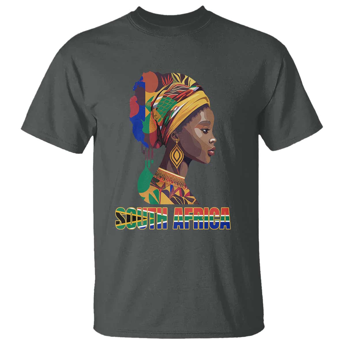 South Africa Pride T Shirt Black African Woman