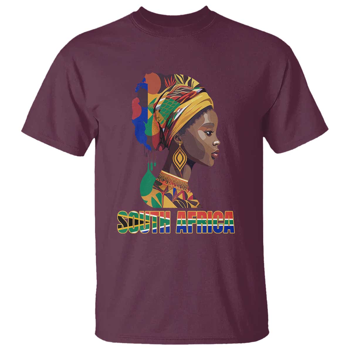South Africa Pride T Shirt Black African Woman