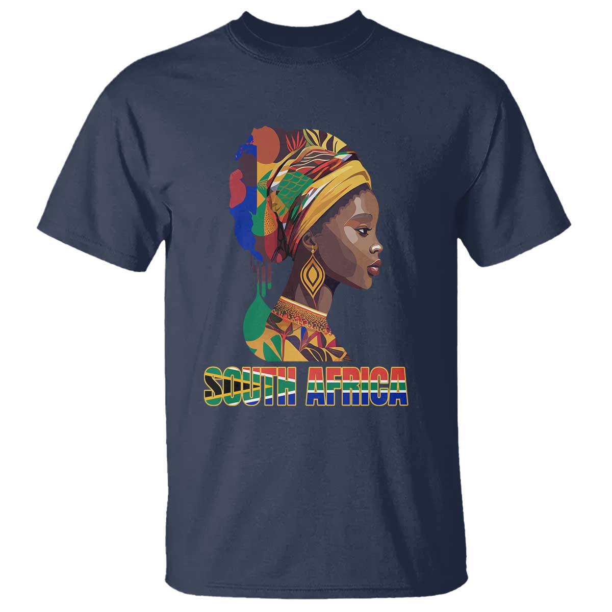 South Africa Pride T Shirt Black African Woman