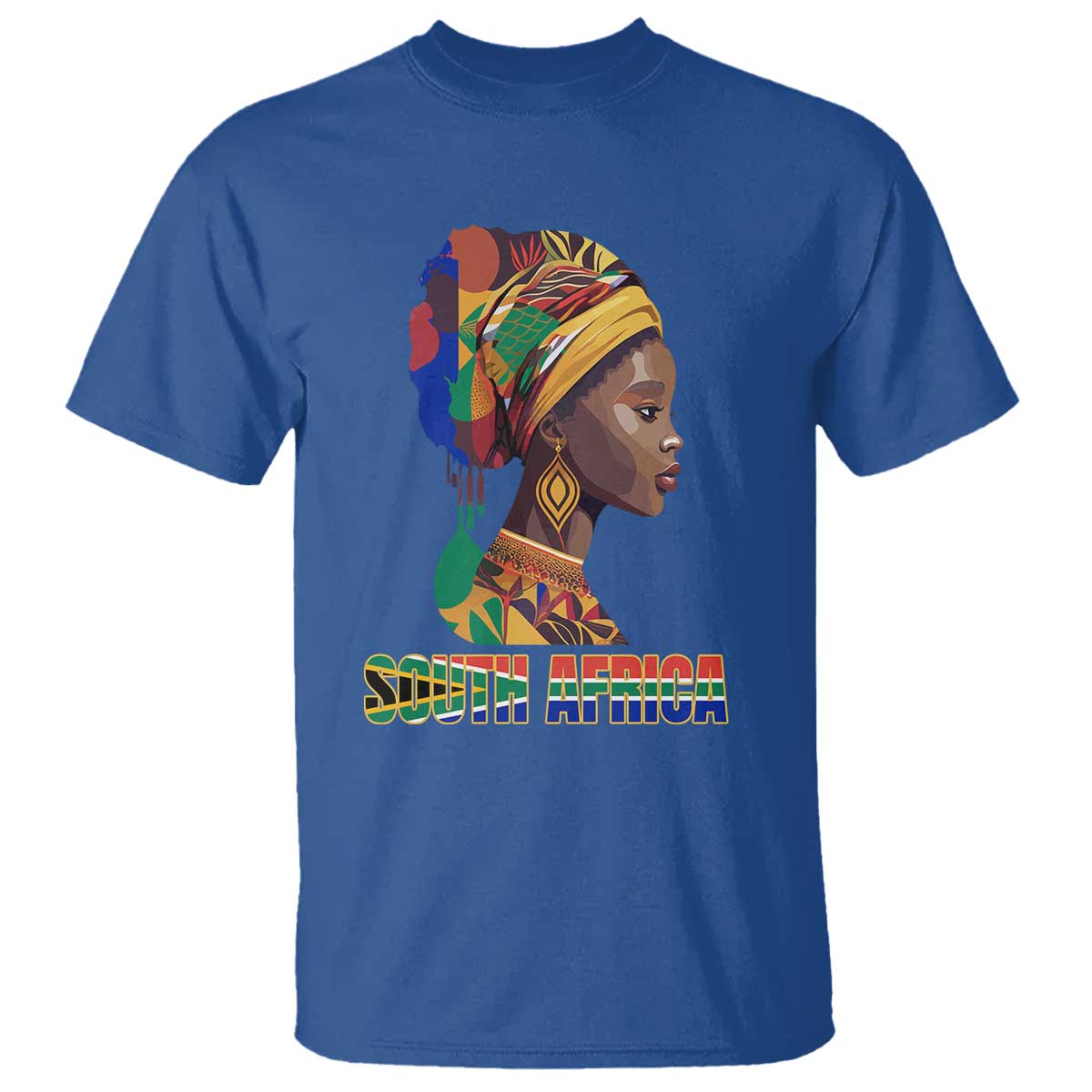 South Africa Pride T Shirt Black African Woman