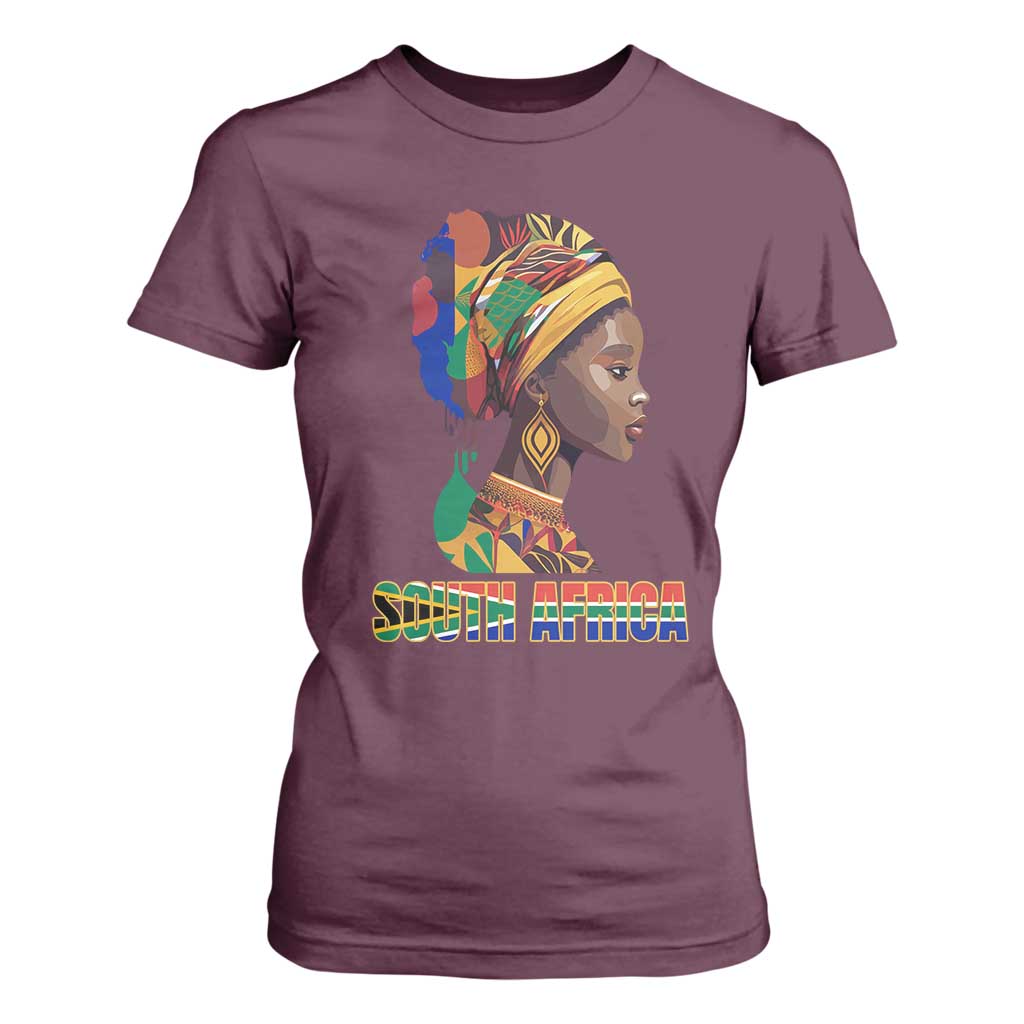 South Africa Pride T Shirt For Women Black African Woman