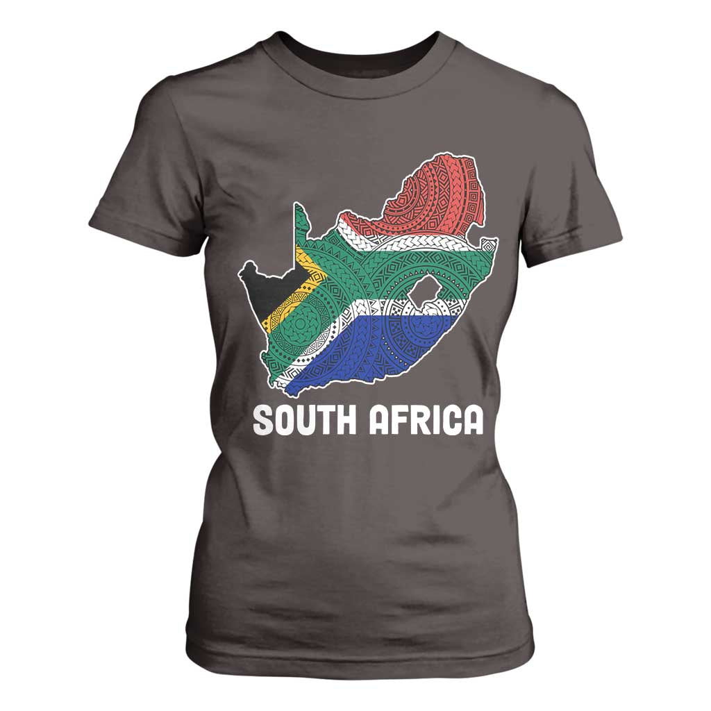 South Africa Pride T Shirt For Women South African Flag Map