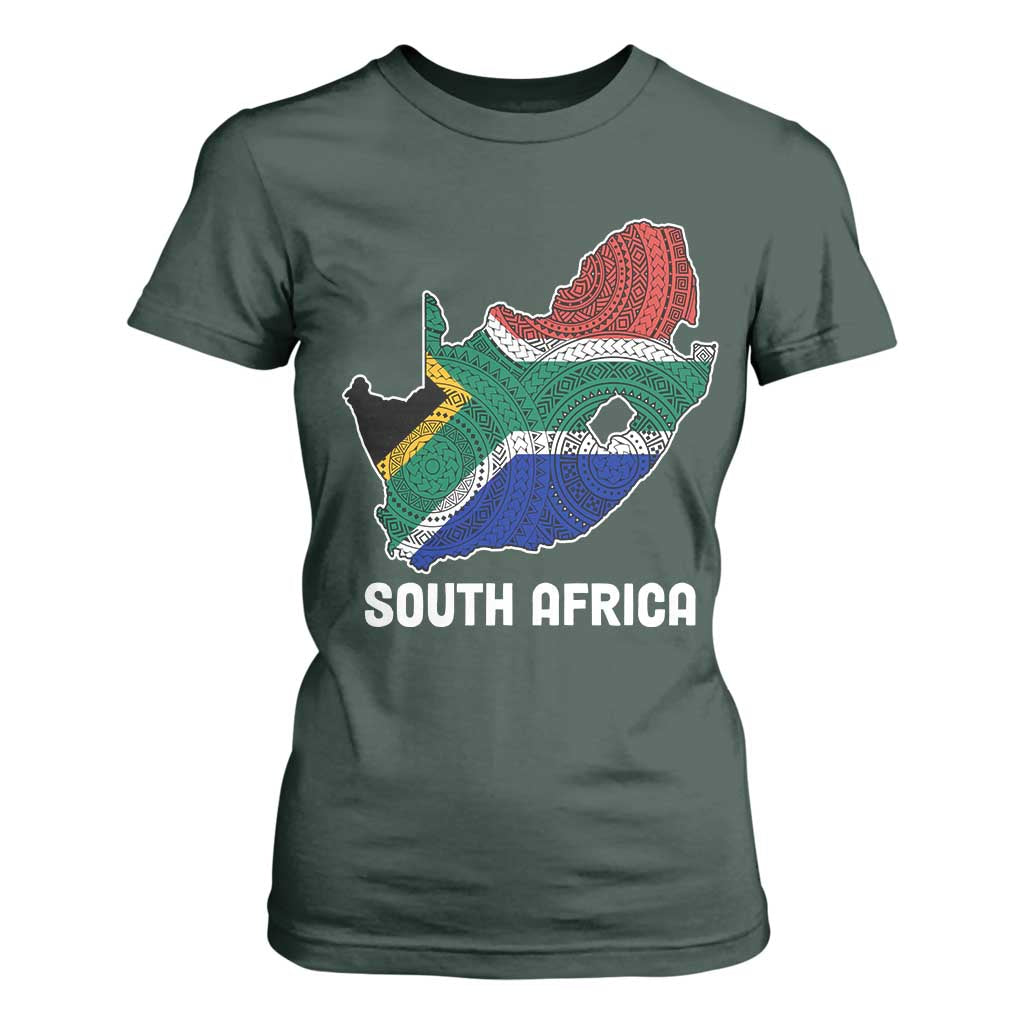 South Africa Pride T Shirt For Women South African Flag Map