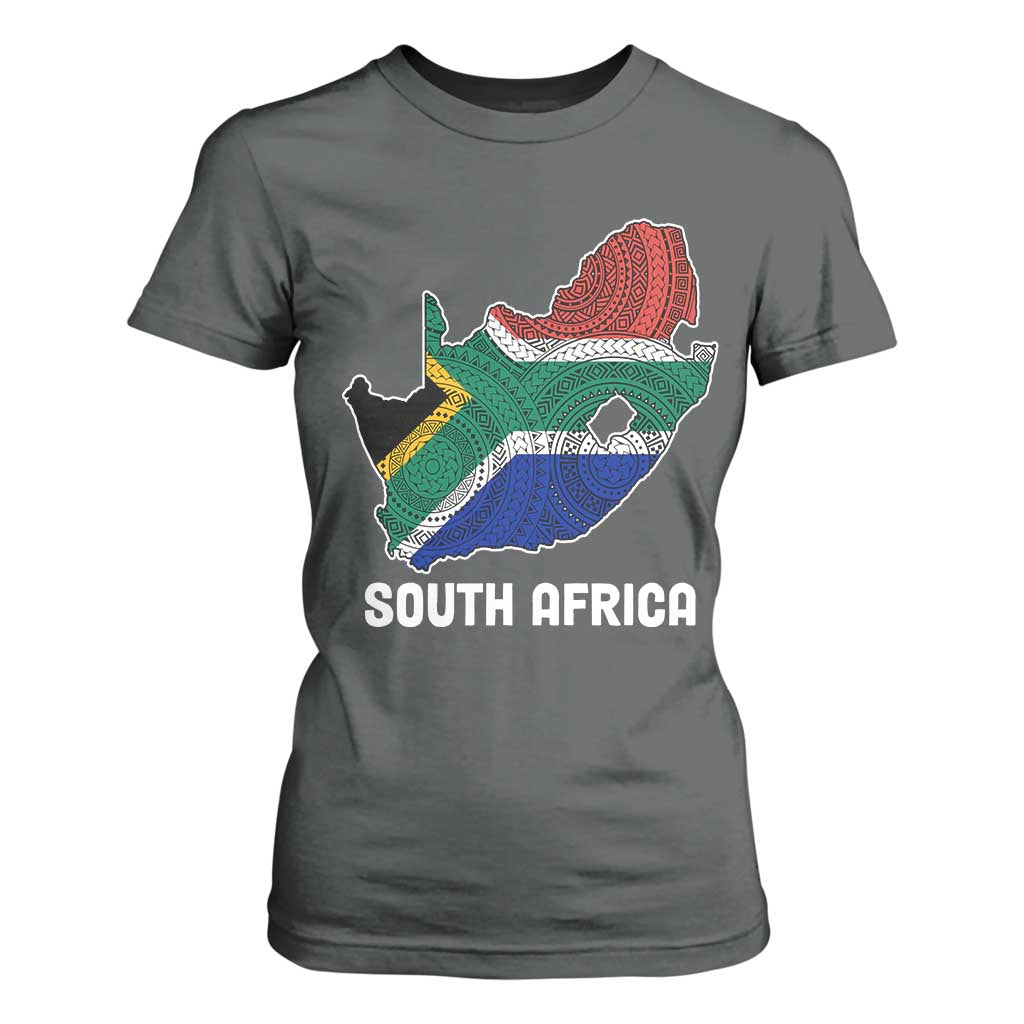 South Africa Pride T Shirt For Women South African Flag Map