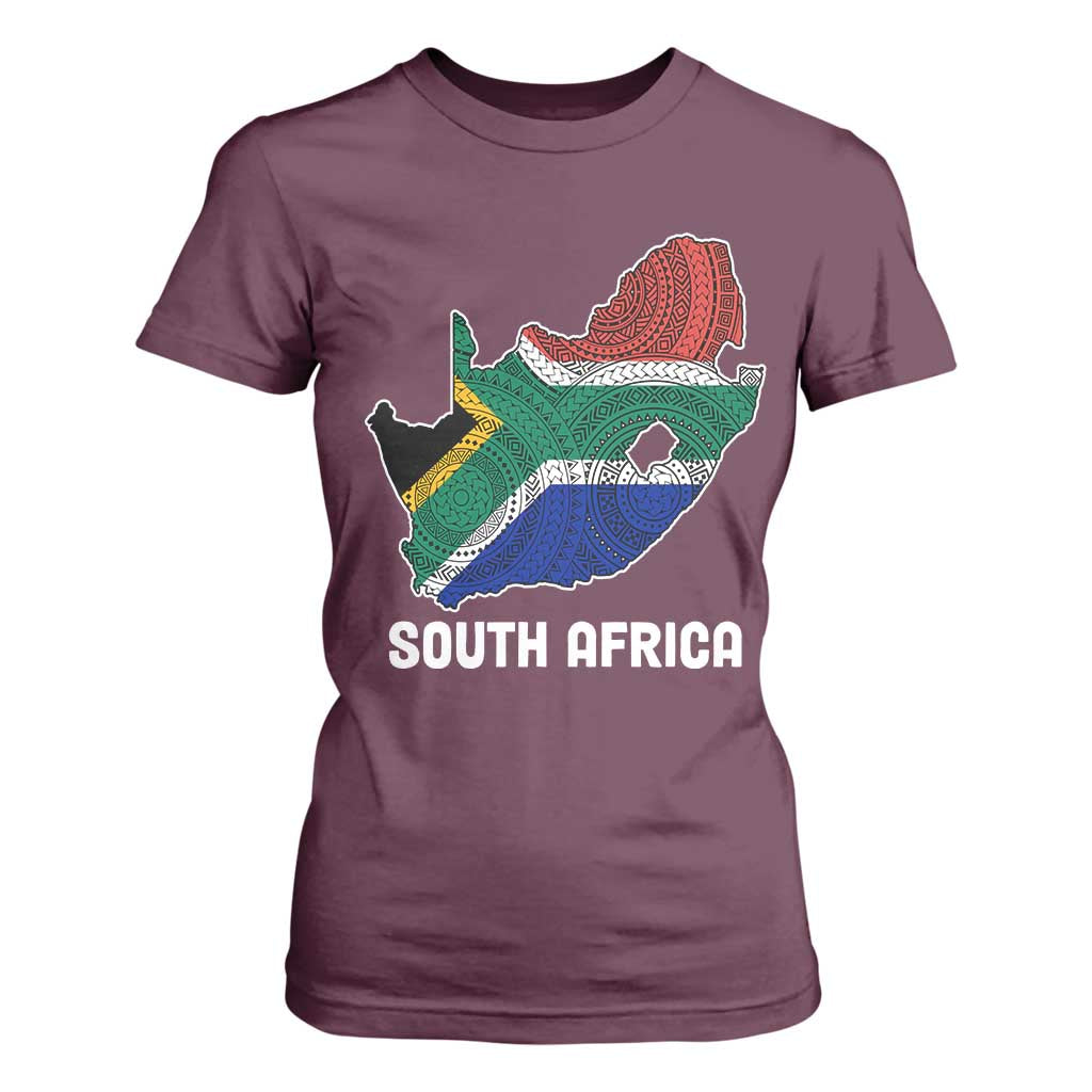 South Africa Pride T Shirt For Women South African Flag Map