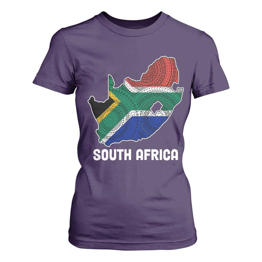 South Africa Pride T Shirt For Women South African Flag Map