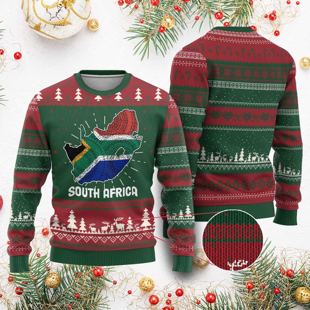 South Africa Pride Knit Sweatshirt South African Flag Map