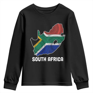 South Africa Pride Youth Long Sleeve Shirt South African Flag Map