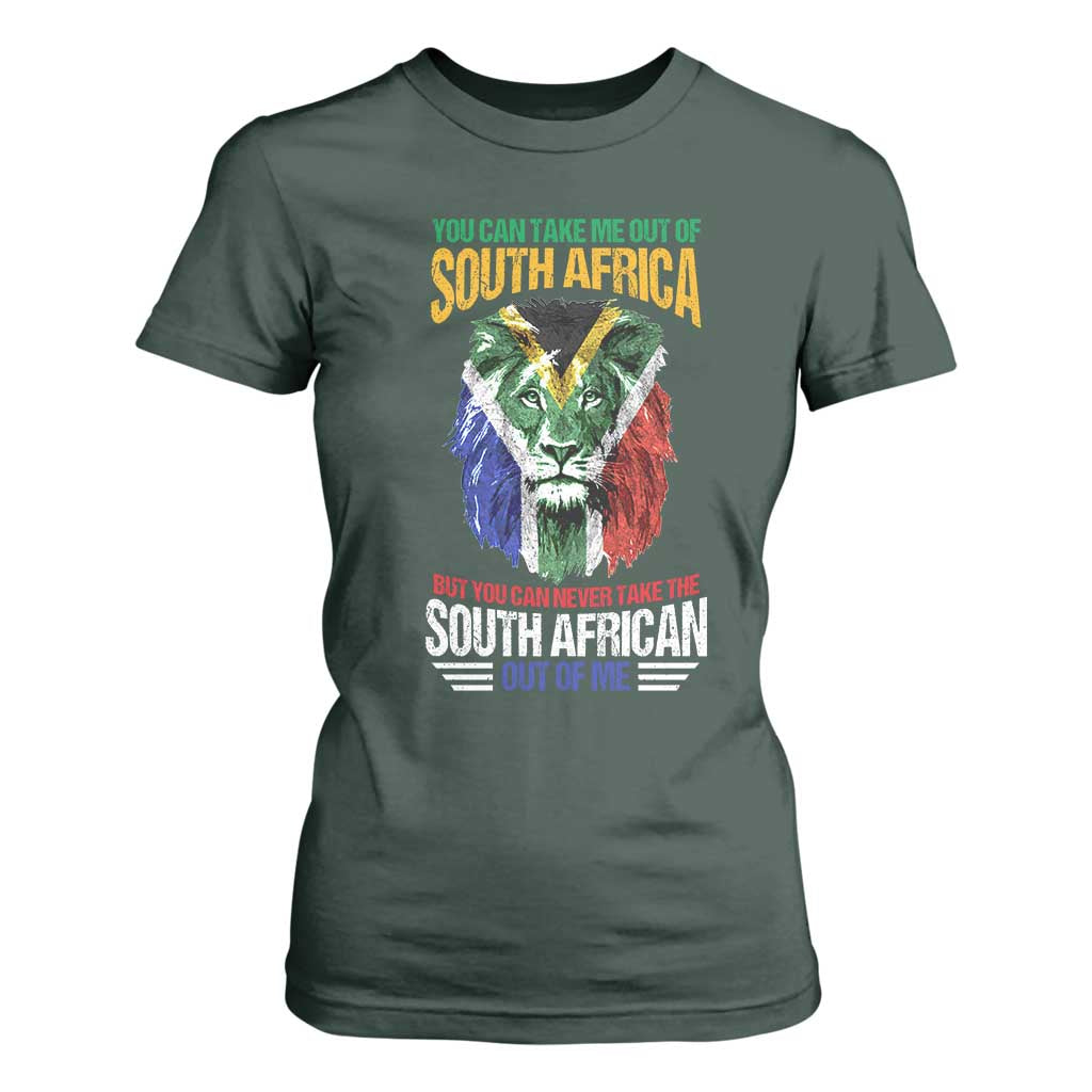 South Africa Pride T Shirt For Women You Can Never Take The South African Out Of Me