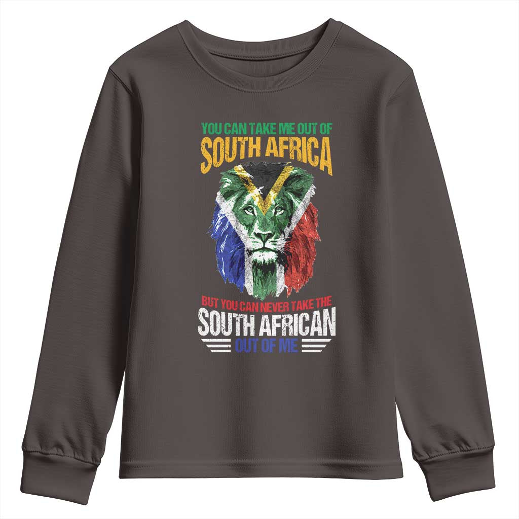 South Africa Pride Youth Long Sleeve Shirt You Can Never Take The South African Out Of Me