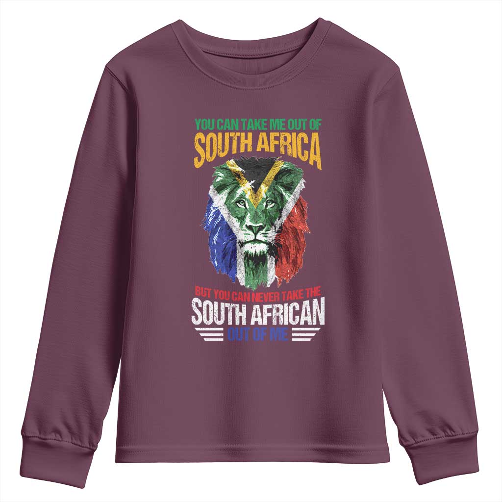 South Africa Pride Youth Long Sleeve Shirt You Can Never Take The South African Out Of Me