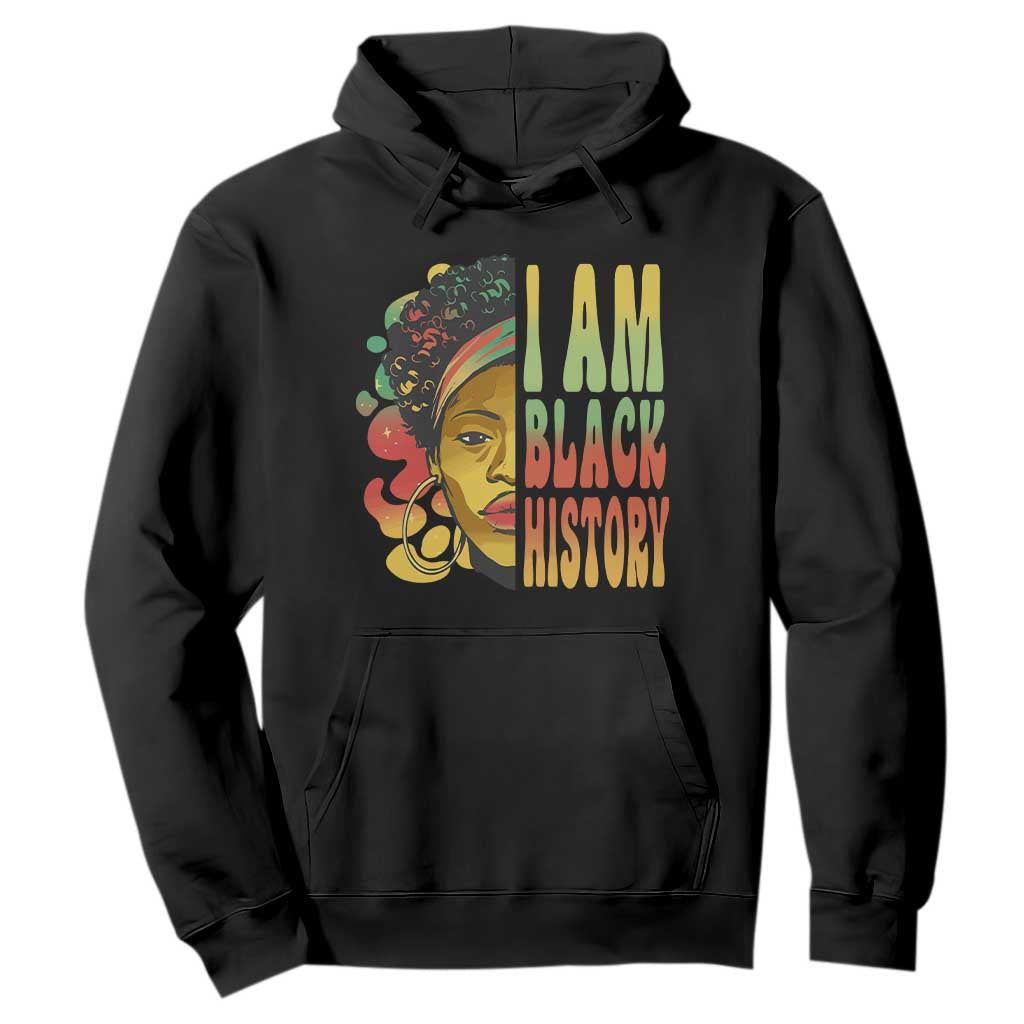 I Am Black History Hoodie Afro Black Woman African American Pride