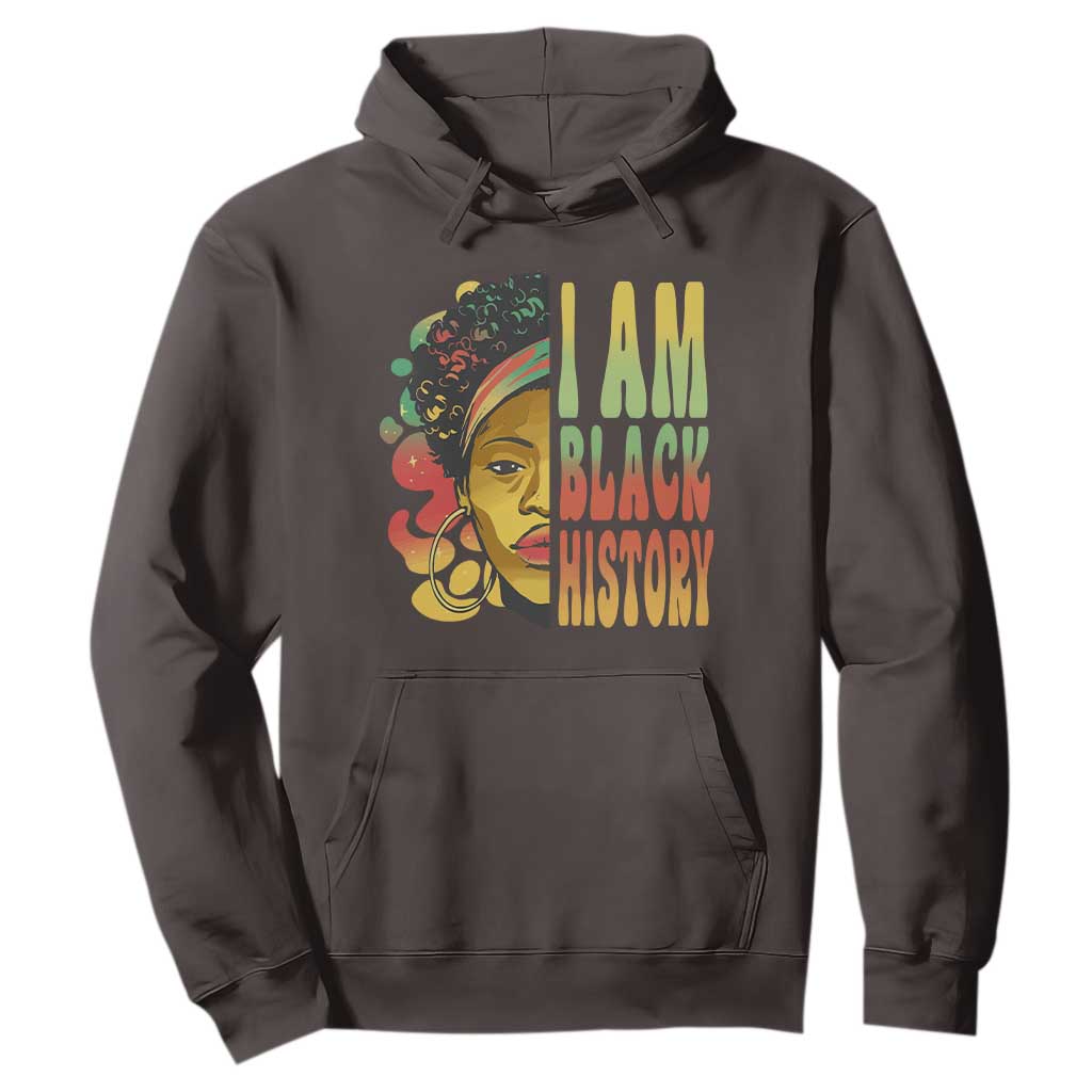 I Am Black History Hoodie Afro Black Woman African American Pride