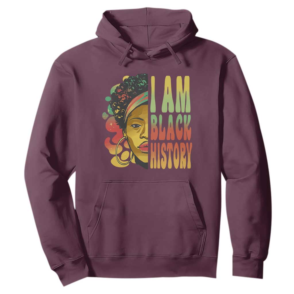 I Am Black History Hoodie Afro Black Woman African American Pride