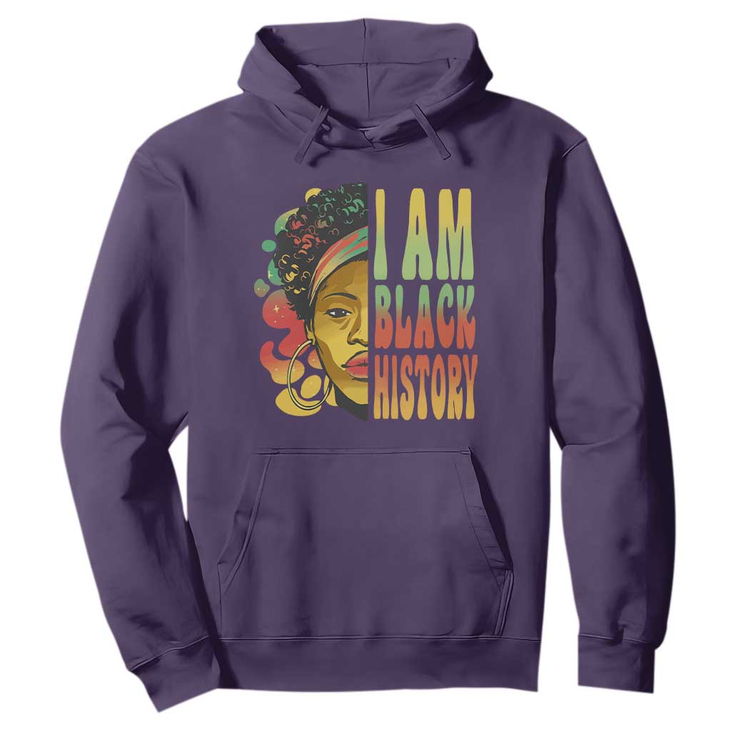 I Am Black History Hoodie Afro Black Woman African American Pride